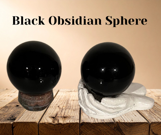 Black obsidian spheres for grounding and protection.