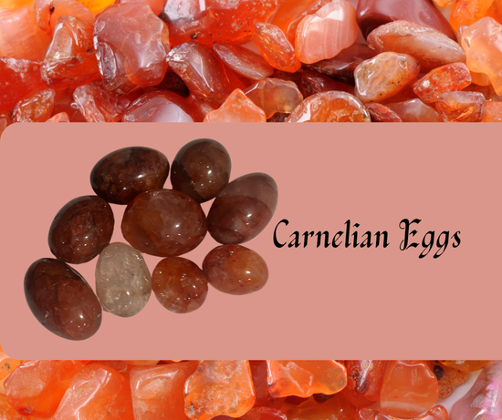 Carnelian Eggs β Polished Mini Ovals. symbolism of renewal, vitality, and new beginnings, making them perfect for altar work, intention bowls, pocket carry, or gifting.