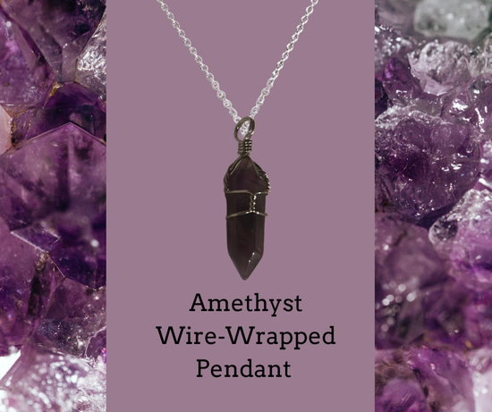 Amethyst wire-wrapped pendant 