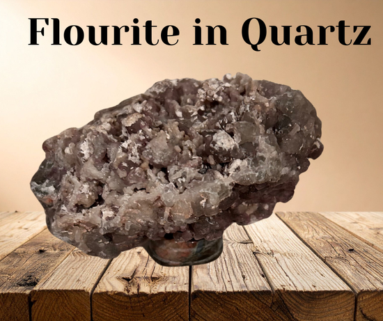 Flourite in Quartz crystal -creating a powerful blend of clarity, intuition, and energetic amplification.