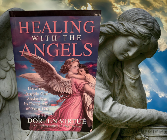 Book titled 'Healing with the Angels' by Doreen Virtue 