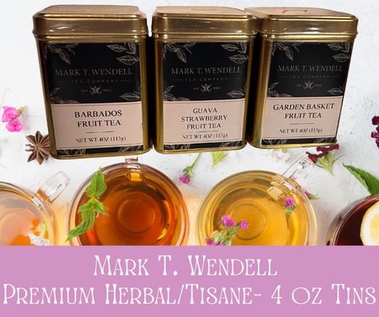 Three tins of Mark T. Wendell tea Herbal Tisanes. All Natural. Caffeine Free