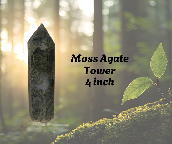 Moss Agate Tower (3.5–4”)